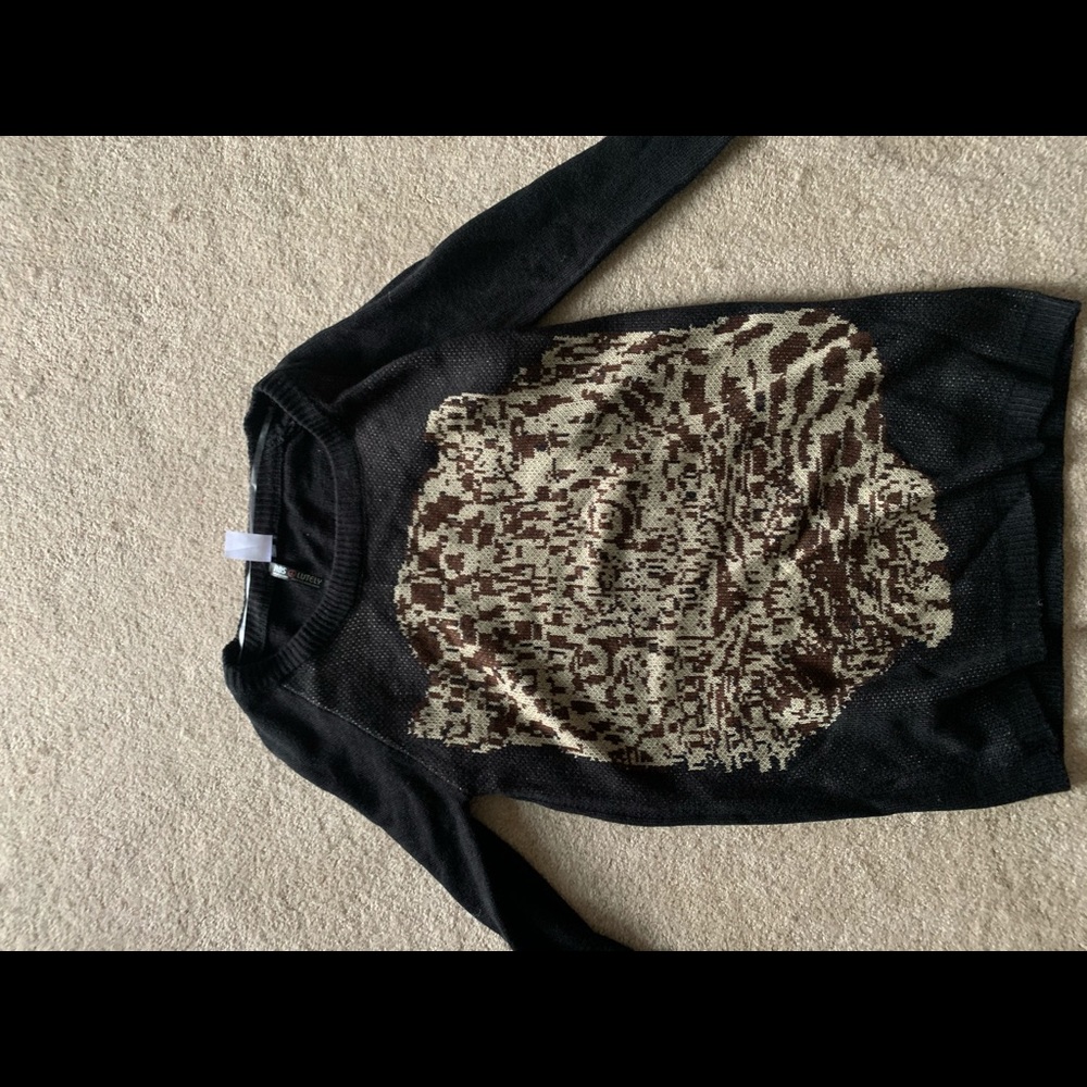 Brown Cheetah Animal Sweater